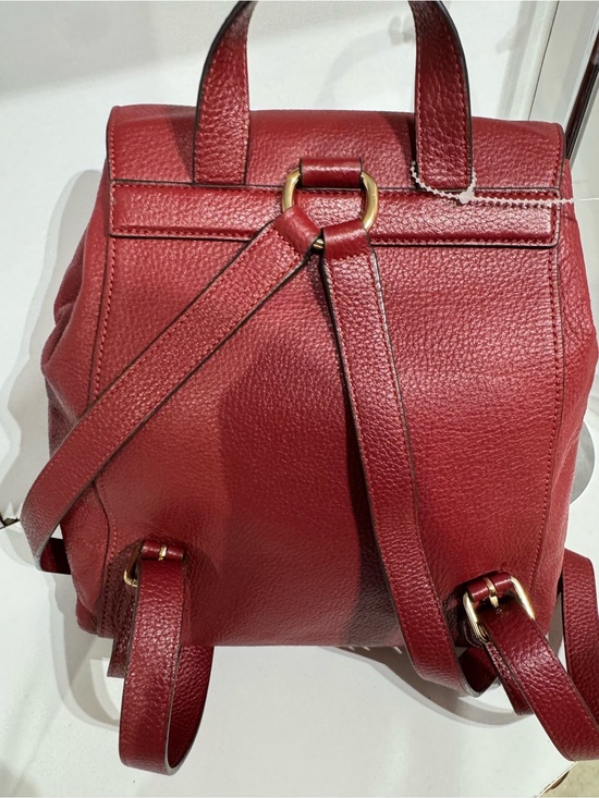 Coach kelo Burgundy Pebbled Leather Backpack with Gold Hardware main image 5